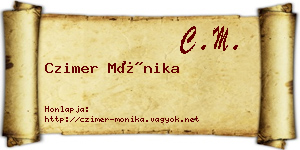 Czimer Mónika névjegykártya